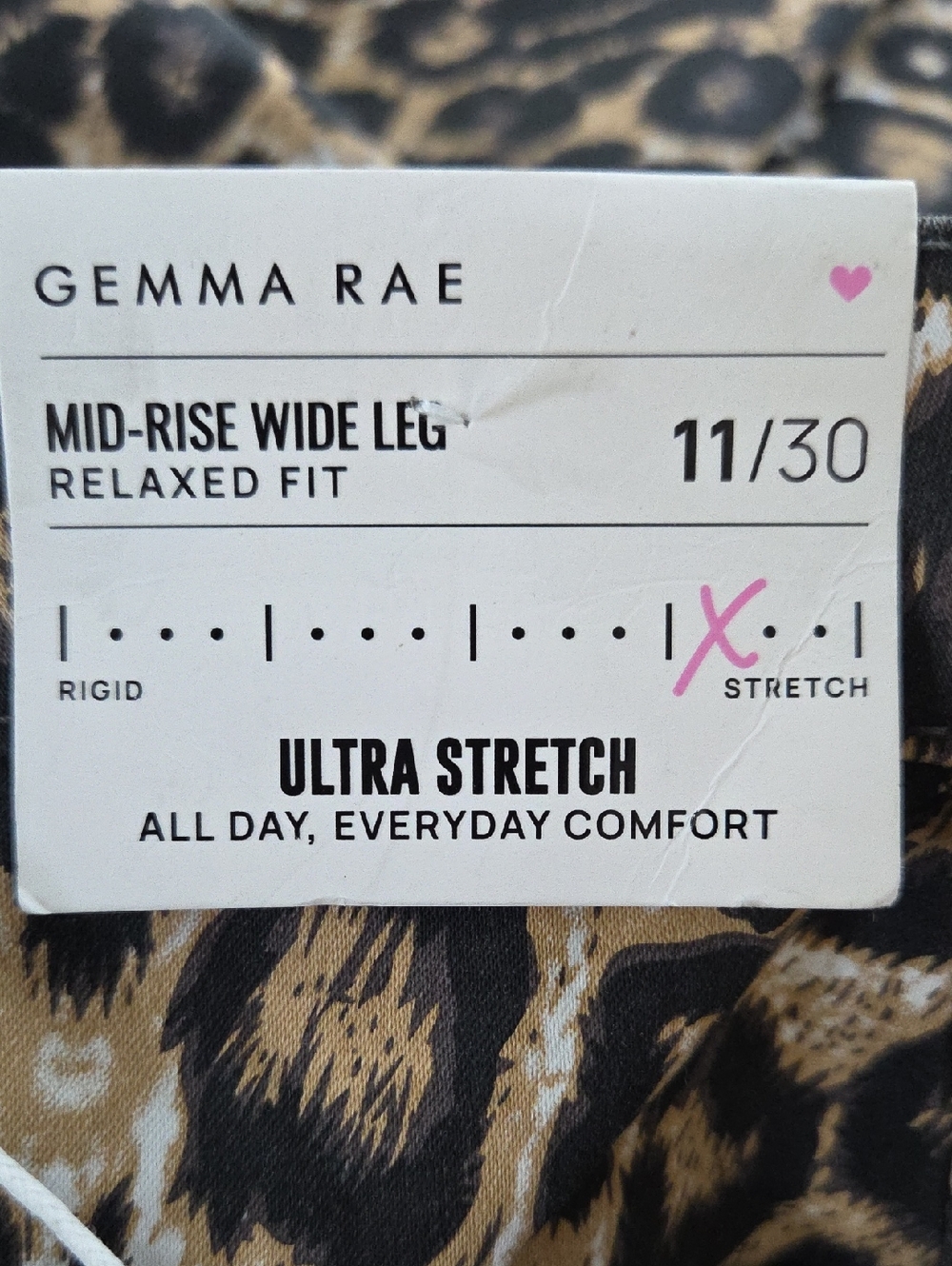 GAMMA RAY Sz 11/30 Leopard Print Wide-Leg Womens Pants Brown Black White NWT$48 - Picture 9 of 16